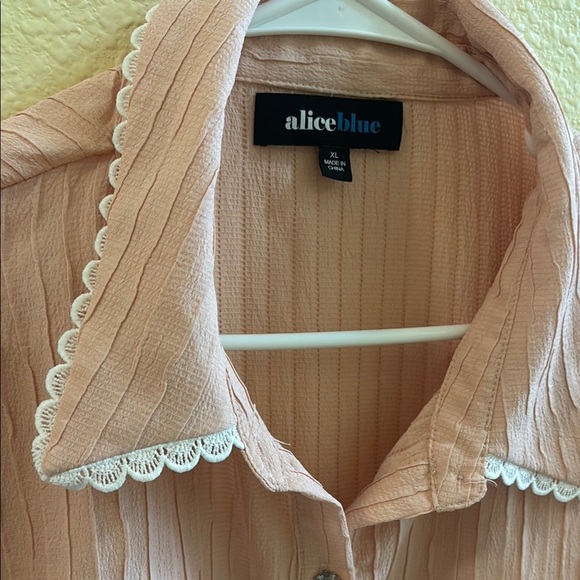 Alice Blue Peach Textured Blouse - Picture 4 of 8